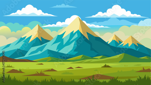 Glimpses of distant mountains mingling with the vast open skies above the expansive grasslands.
