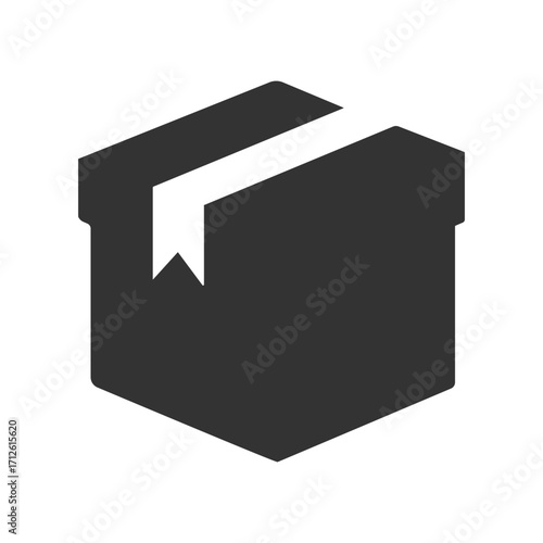 Simple isometric cardboard box icon
