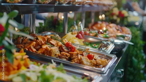 A table filled with diverse dishes for a party or gathering, perfect for use in event or hospitality contexts