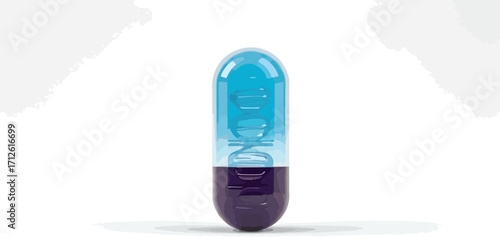Genetic Medicine DNA Capsule Concept Illustration