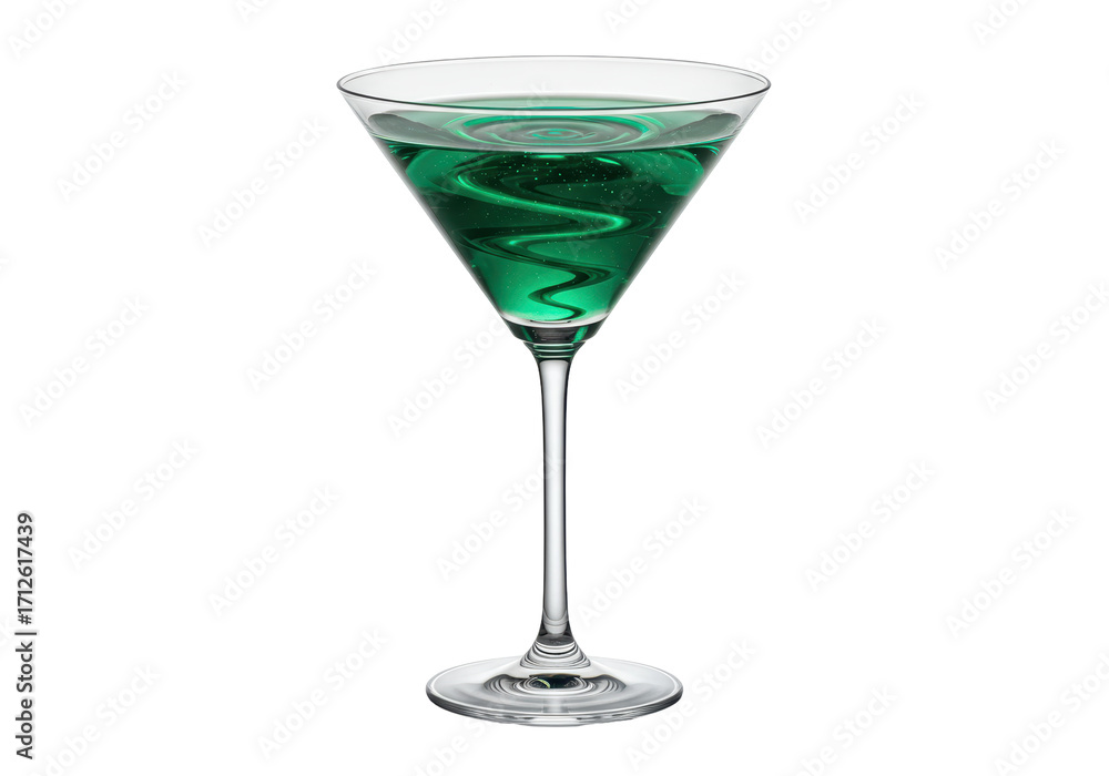 Isolated refreshing green cocktail drink in a martini glass. Delicious refreshing alcohol. Isolated refreshing green cocktail drink in a martini glass. Delicious refreshing alcohol.