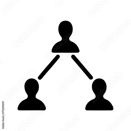 Organizational chart depicting hierarchical structure with one supervisor and two subordinates