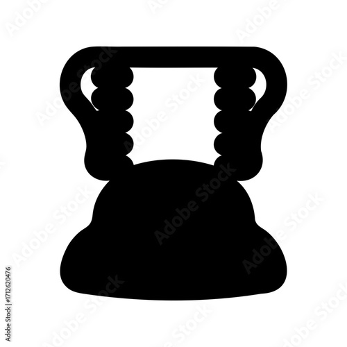 Black Silhouette Depiction of an Abacus Educational Tool on a White Background