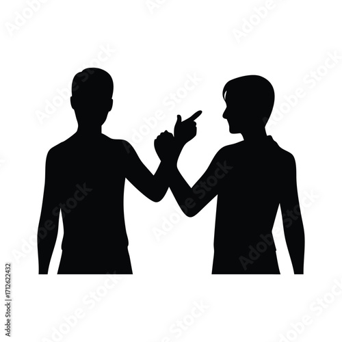 Silhouette of Two People Making a Pinky Promise