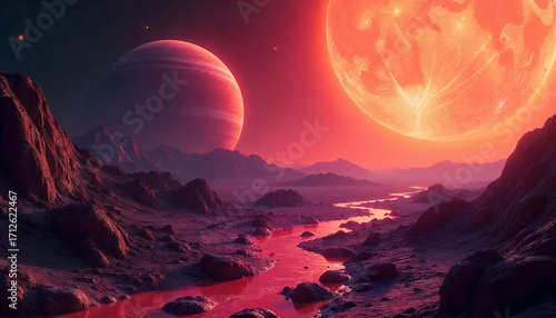 Lava Planet: Fiery Rocky Exoplanet in Synchronous Orbit.