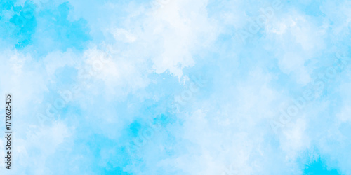Abstract grunge sky blue soft painted watercolor paint splash. inspiring views of fluffy clouds blue sky background. cloudy blue sky various natural clouds and smoke. morning cloud in the sky.