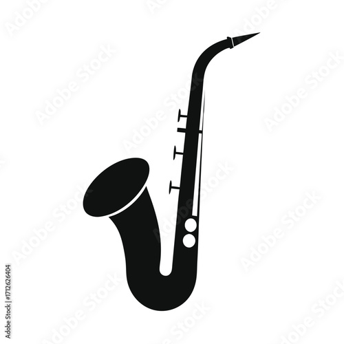 Silhouette of a Saxophone Musical Instrument for Jazz and Blues