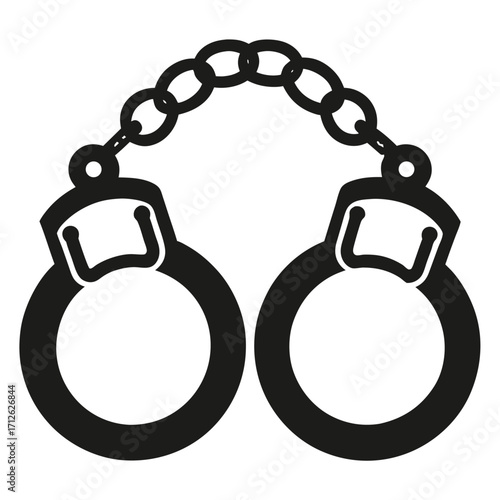 Handcuffs vector illustration representing crime law enforcement and justice systems