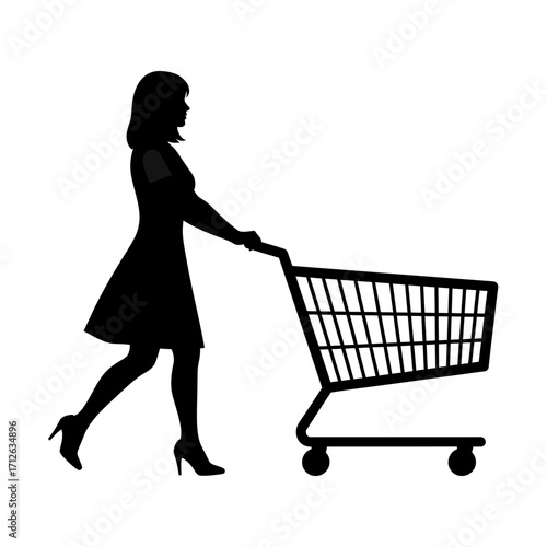 girl with shopping cart