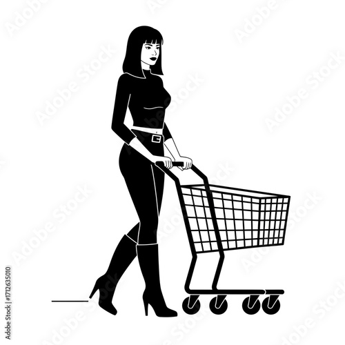 woman with shopping cart