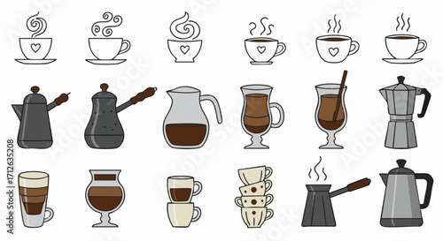 set of drinks Coffee Icons
