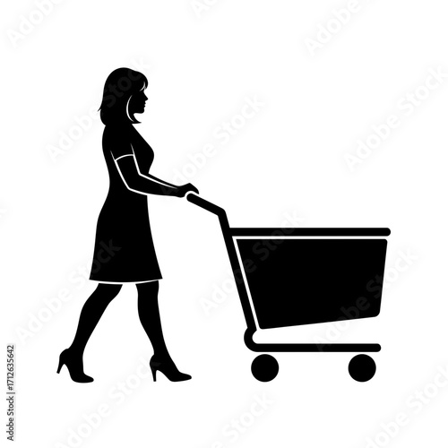 girl with shopping cart