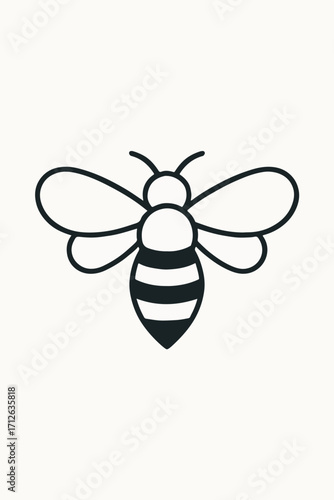 bee on white background