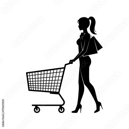 woman with shopping cart