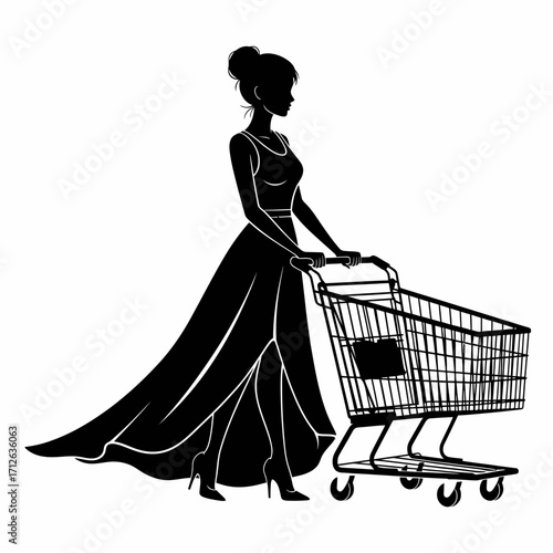 silhouette of a woman in a dress