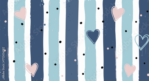 blue background with wooden fence and hearts