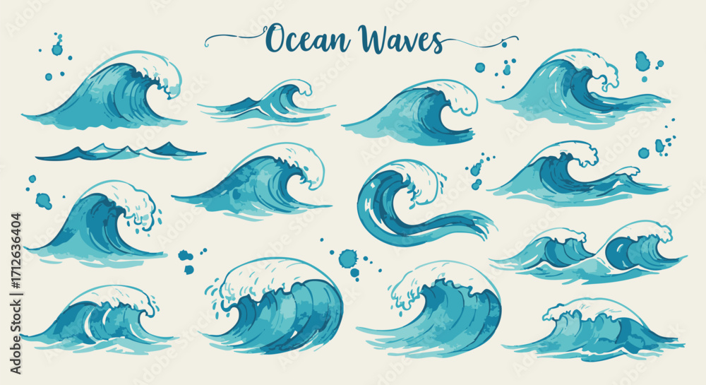 Fototapeta premium Ocean Waves Pattern 