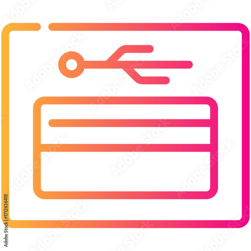 usb plug gradient line icon