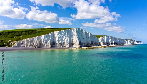 Stunning White Cliffs of Dover Seascape.
