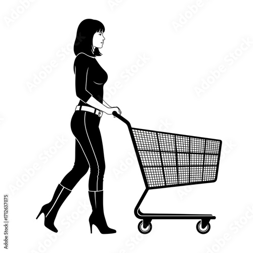 woman with shopping cart