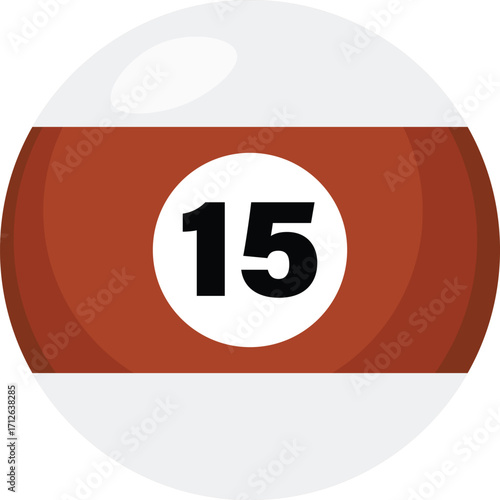 Unique brown and white number 7 pool ball illustration vector