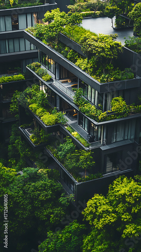 Wallpaper Mural Contemporary building design with rooftop vegetation and terraces high resolution picture Torontodigital.ca