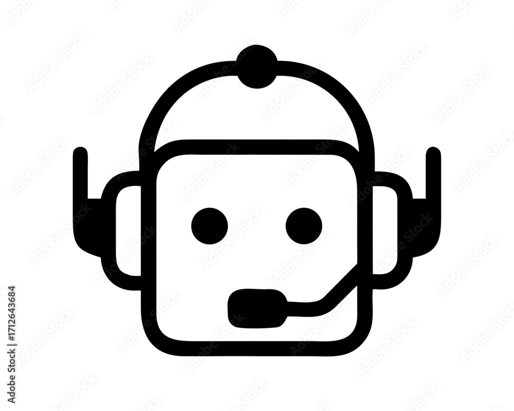Obraz premium AI chat bot vector icon illustration