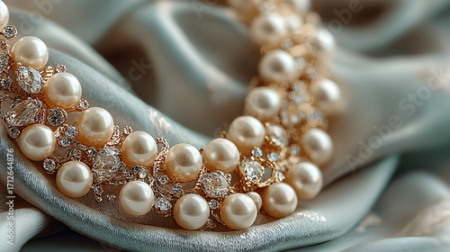 Elegant pearl and gold jewelry