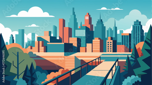 A panoramic view of the city can be enjoyed from the overlook areas located along the highline.