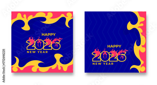 Hispanic heritage month. Social Media design template with colorful abstract flag ornaments