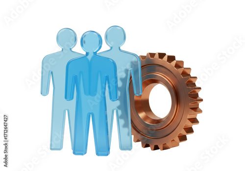 Isolated teamwork, collaboration, technology, partnership, cogwheel, system in business
