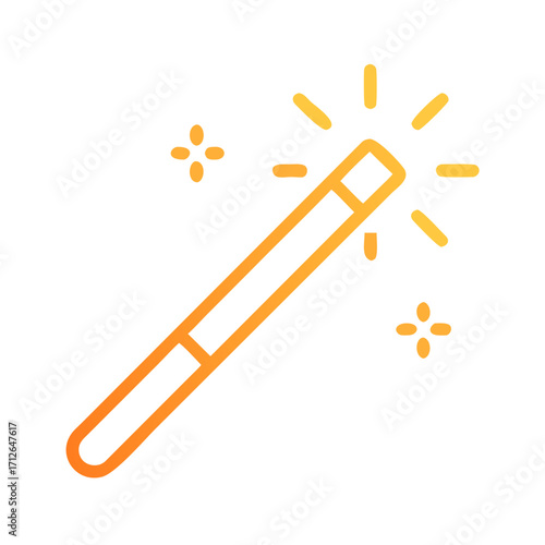 Magic Wand of Sparkles: A golden wand radiates brilliance with a touch of magical sparkles. Evoking feelings of wonder and fantasy, this illustration showcases simple elegance and enchanting charm.