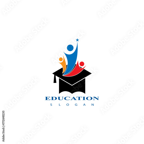 Education logo icon design, Graduation cap logo or icon
