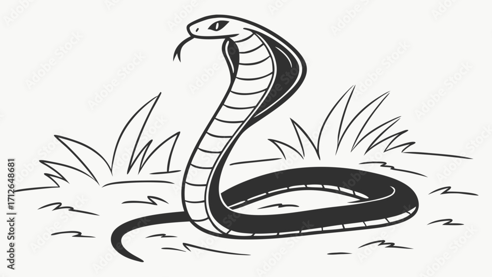 Fototapeta premium vector illustration of a cartoon snake