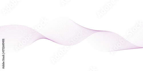 Abstract wave element for design. Digital frequency track equalizer. Stylized line art background. Vector illustration. Wave with lines created using blend tool.