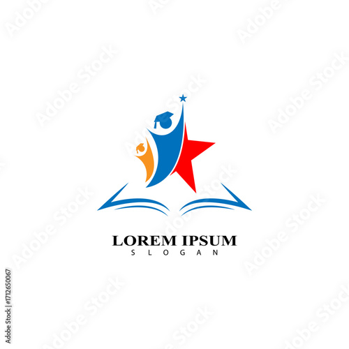 Education logo design vector template. Vector illustration