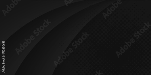 Black background with beautiful abstract pattern, banner design. Vector illustration