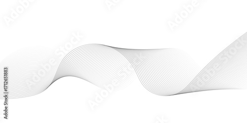 Abstract wave element for design. Digital frequency track equalizer. Stylized line art background. Vector illustration. Wave with lines created using blend tool.