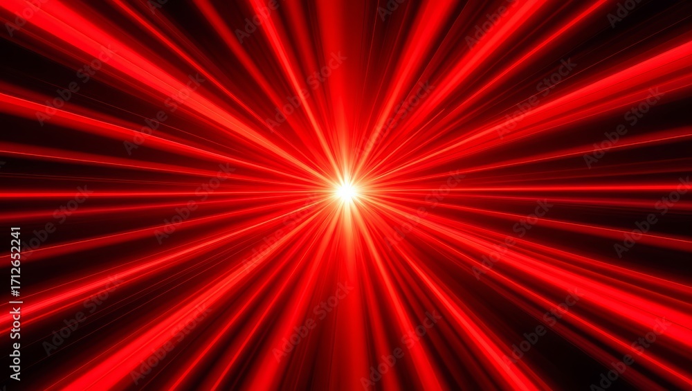 Fototapeta premium Radiant Burst of Light A Visual Symphony in Red, Capturing the Essence of Energy and Focus