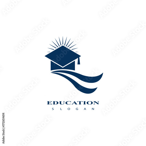 Education logo icon design, Graduation cap logo or icon