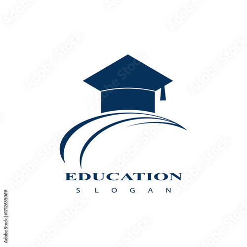 Education logo icon design, Graduation cap logo or icon