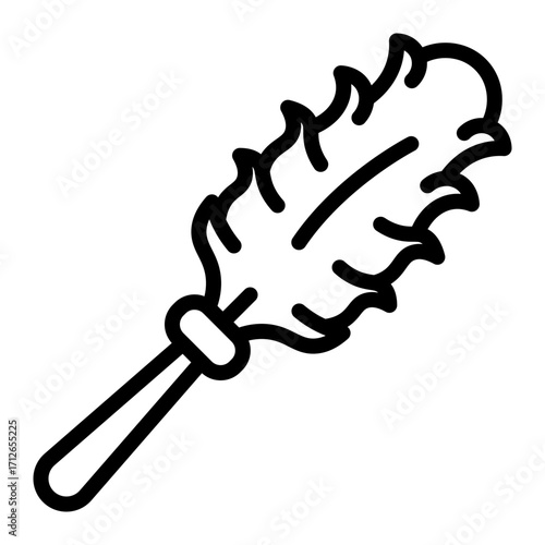 Feather Duster Vector Line Icon Design