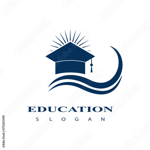 Education logo icon design, Graduation cap logo or icon