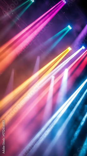 Wallpaper Mural Vibrant spotlight rays crossing each other in music performance high resolution picture Torontodigital.ca