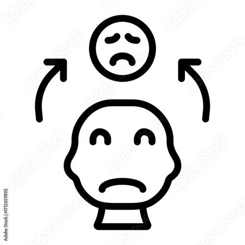 Emotional Response Vector Line Icon Design