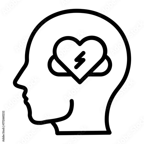 Psychological Trigger Vector Line Icon Design