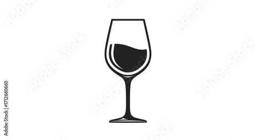 Black and white icon of a glass of wine.