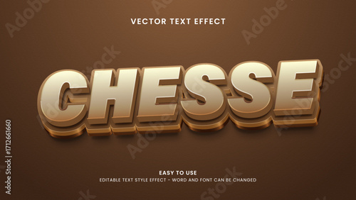 Editable text effect chesse 3d style premium vector
