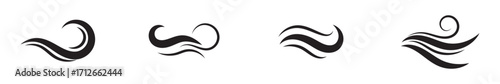 Doodle wind line sketch set. Hand drawn doodle wind blow icon. Air, wind, swirl in doodle illustration style. Doodle wind line sketch set. Hand drawn doodle wind air blow, swirl elements.