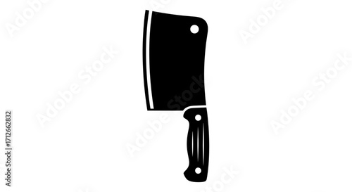 Simple black silhouette icon of a butcher meat cleaver.